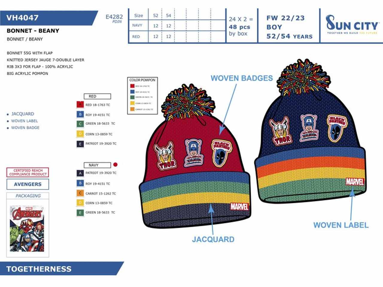 Avengers cappello taglie 52-54 100% acrilico$