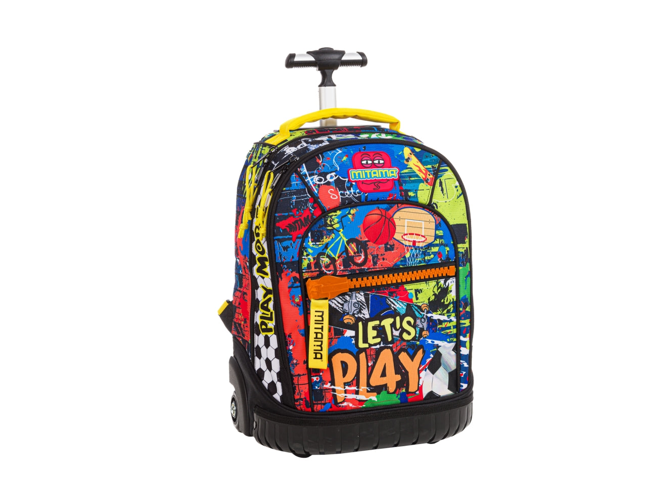 Zaino trolley scuola elementare Mitama, Run Boy in tessuto impermeabile assortiti con tasca laterale porta borraccia, 34x50x26 cm, 33 lt