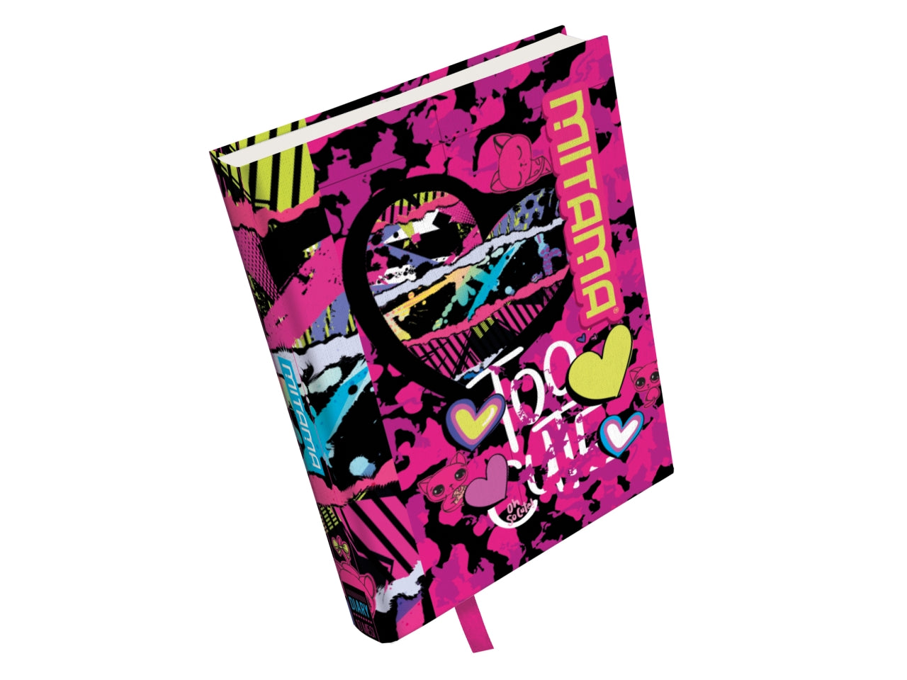 Diaro scuola standard Mitama junior con copertina in tessuto di vari colori, 10 mesi, 15x20 cm
