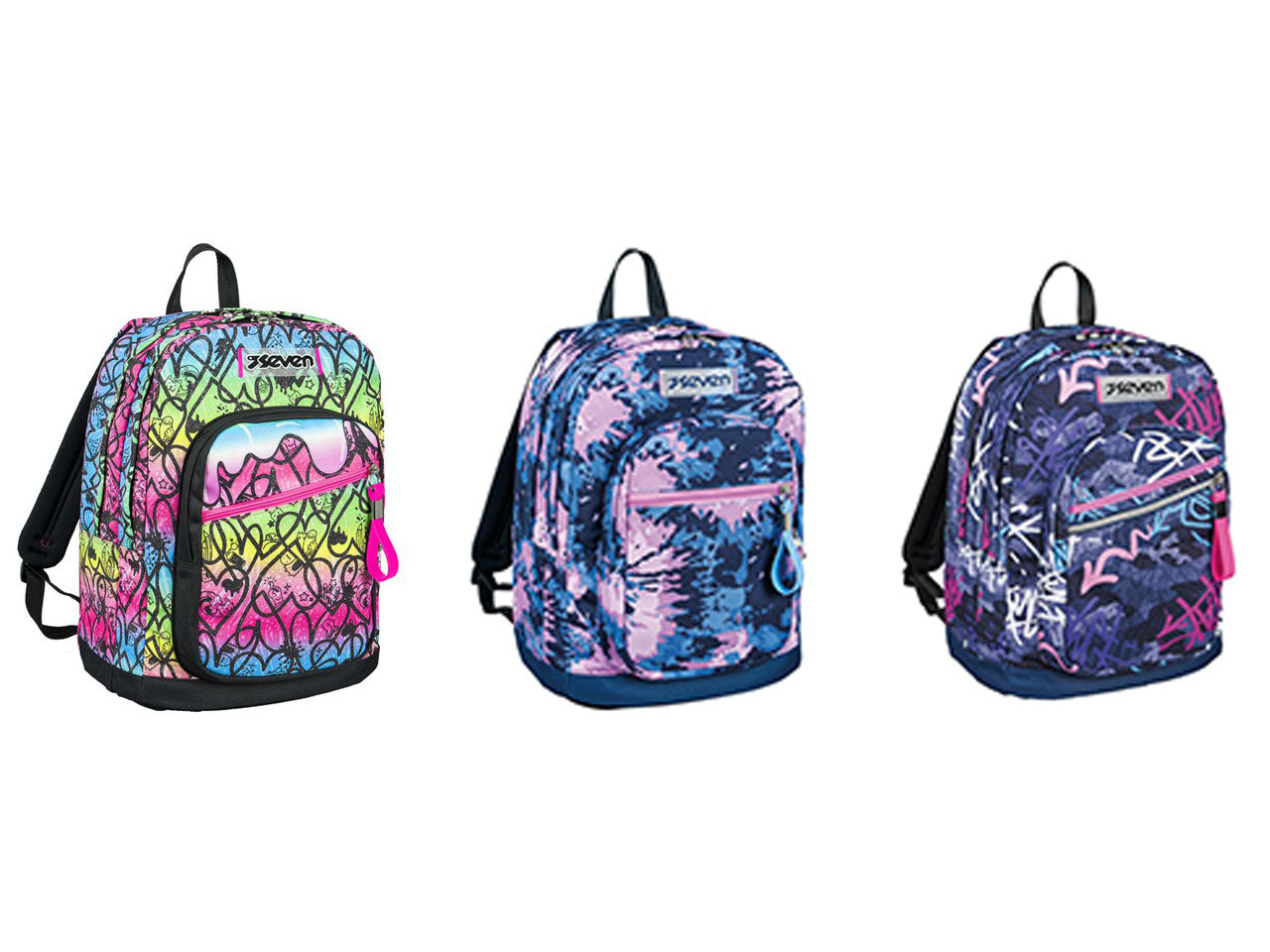 Zaini new fit girl seven set da 3 zaini assortiti | Seven