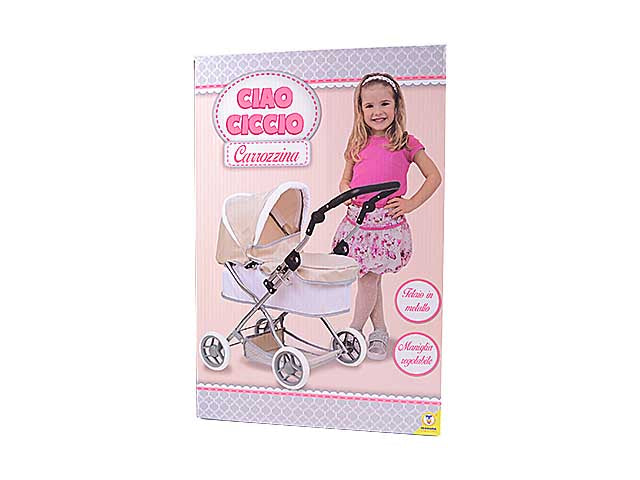 Baby Teo carrozzina rosa con cappottina