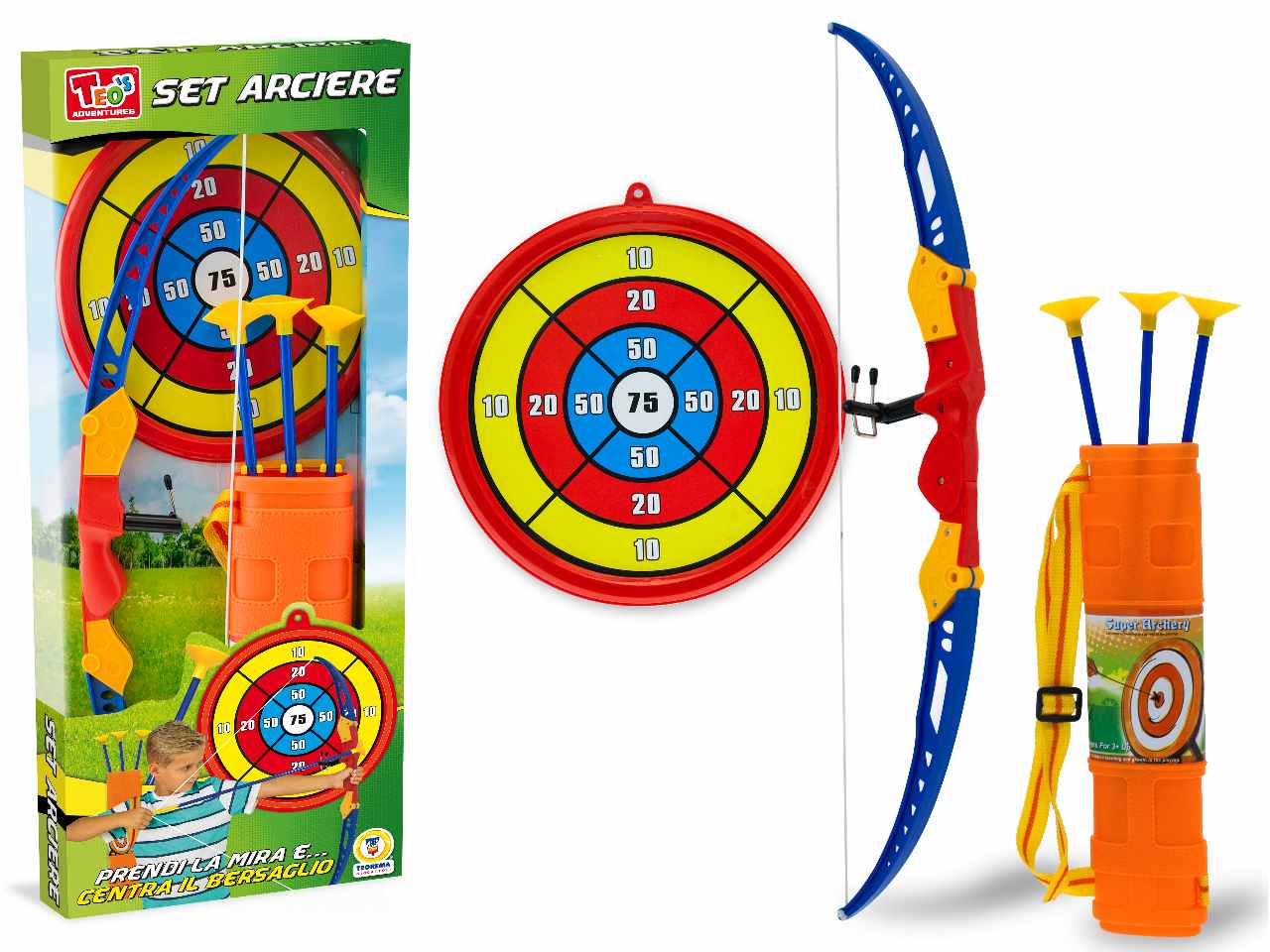 Teo's set arciere c/bersaglio con 3 frecce