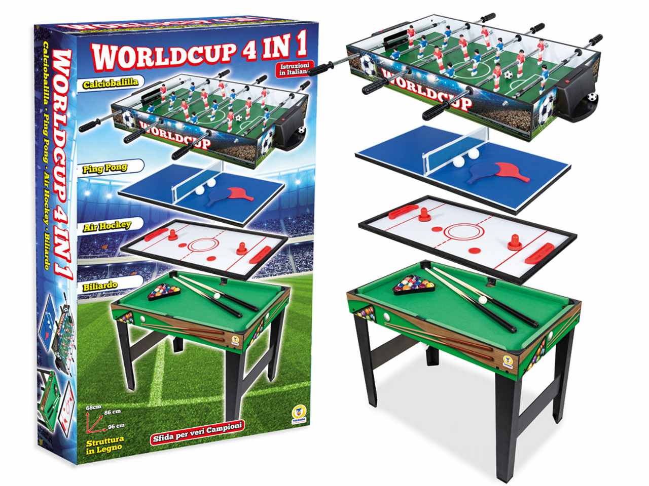 Tavolo da gioco 4in1 calcetto pingpong