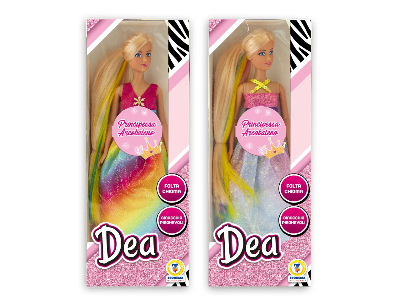 Dea - bambola principessa arcobaleno lunghi capelli