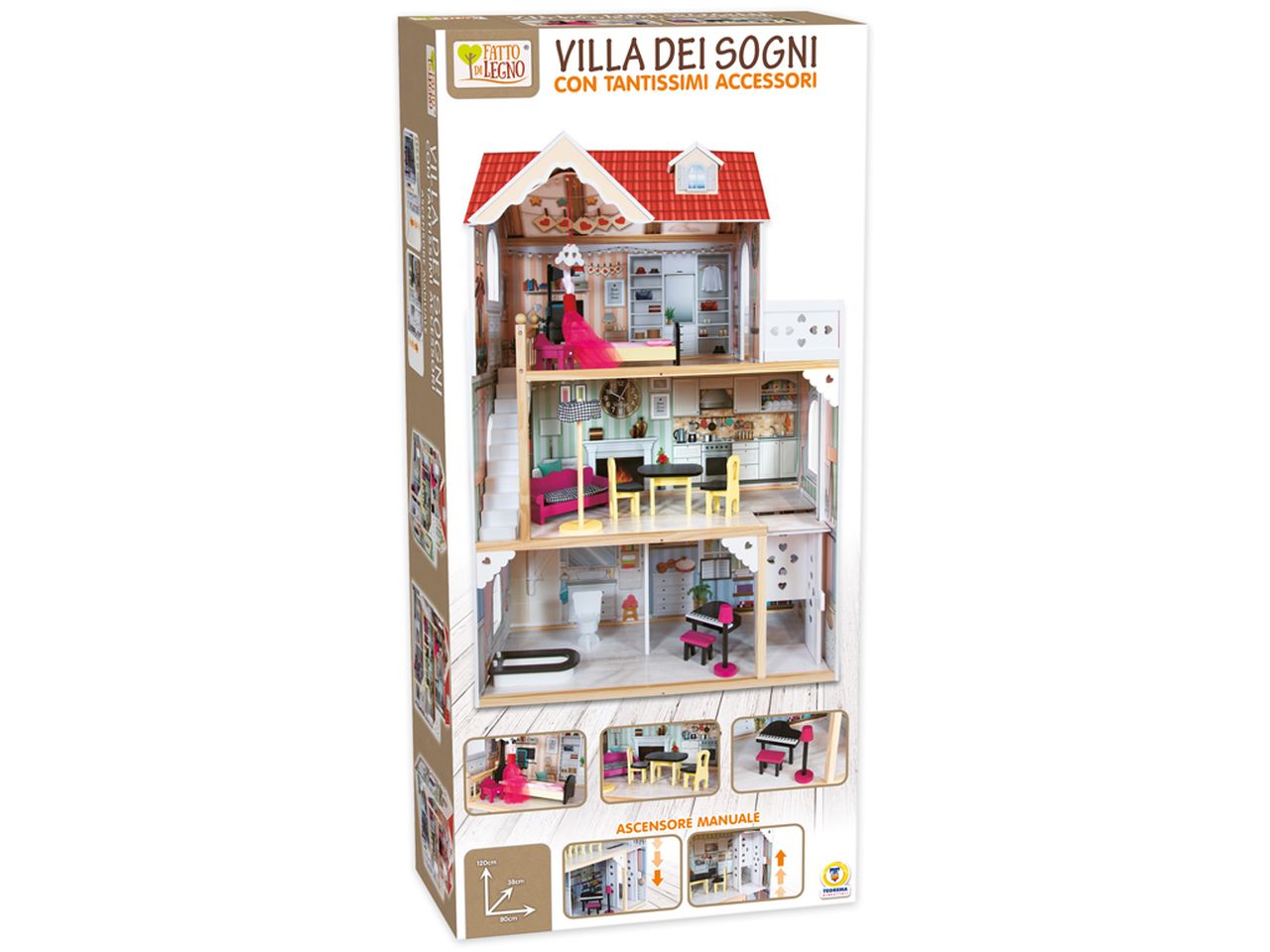 Fatto di legno - villa dei sogni dea h.120cm con accessori