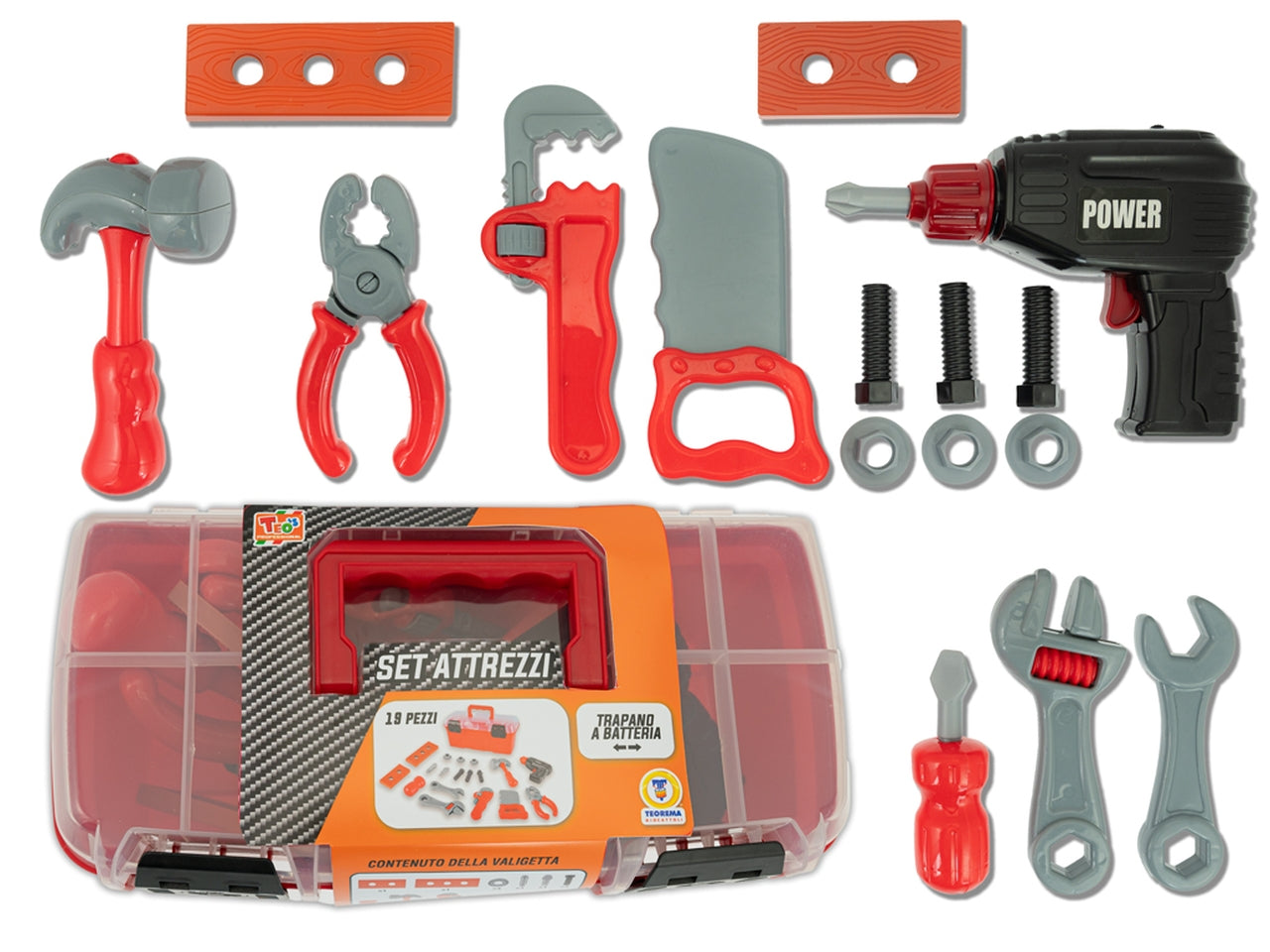 Teo's valigetta attrezzi 19pz trapano a batteria