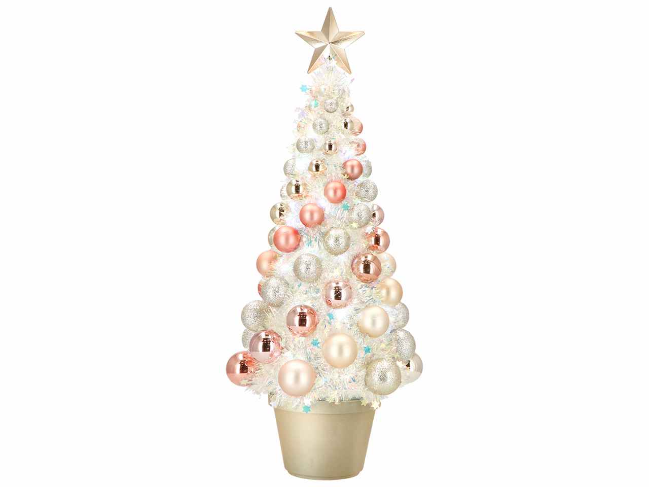 Alberello di natale 21,5x20x50,5cm argento con led multicolor con funzionamento a batteria