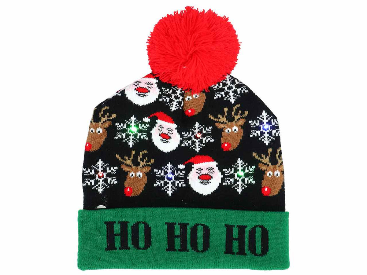 Cappello natalizio 24x21x1,5cm con led multicolor e funzionamento a batteria$