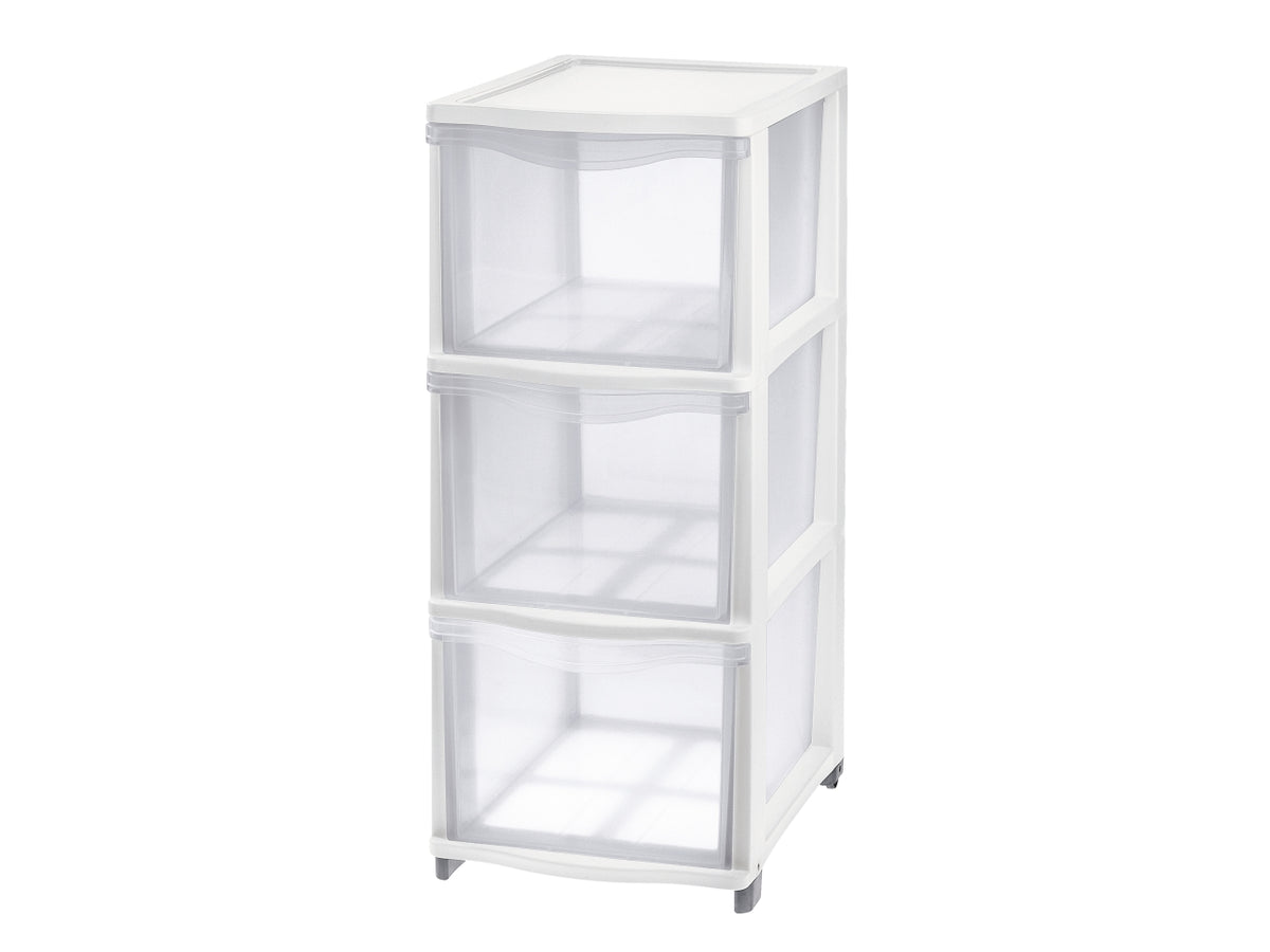 Cassettiera con 3 cassetti alti cover line bianco