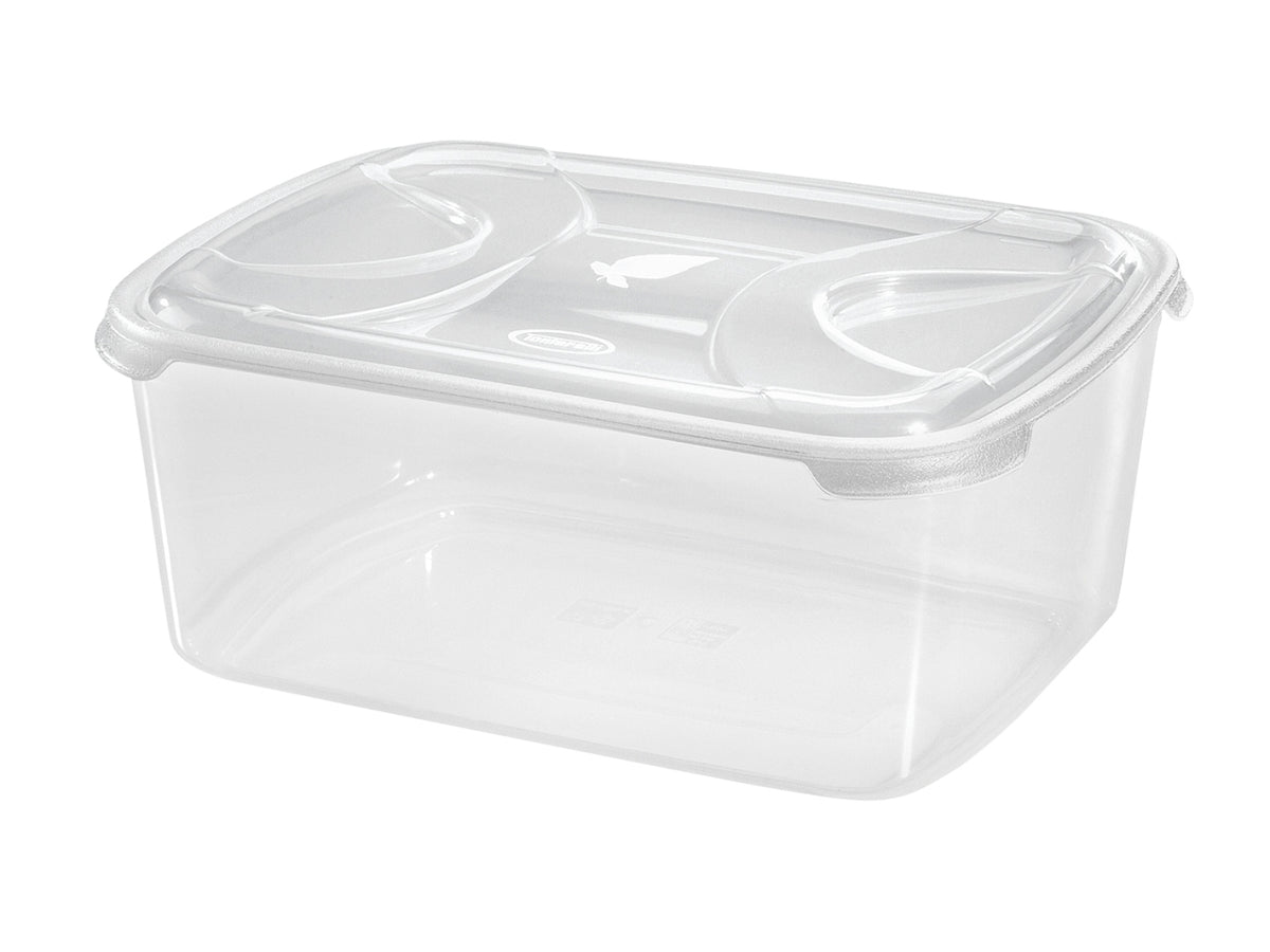 Contenitore rettangolare frigo box Nuvola in plastica da 6,8l con coperchio, 31x24x13,4 cm - Tontarelli