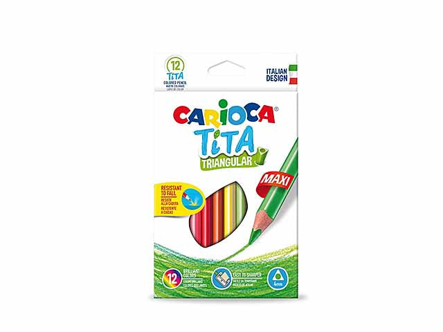Pastelli colorati forma triangolare fusto uguale alla mina colori assortiti d 4 mm carioca