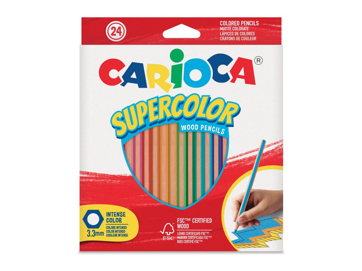 Carioca pastelli supercolor - la confezione contiene 24 pezzi