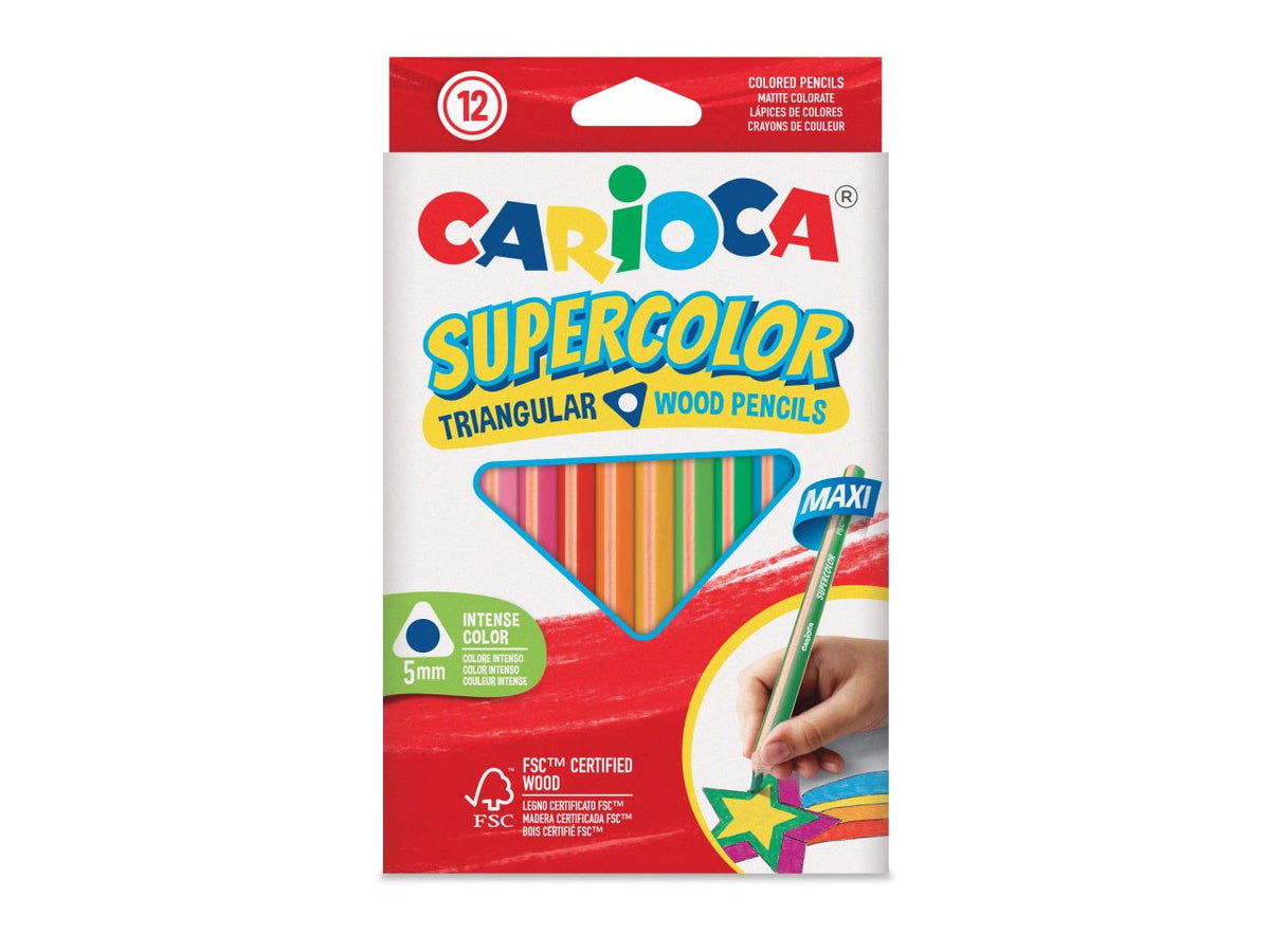 Carioca pastelli maxi triangolari - la confezione contiene 12 pezzi