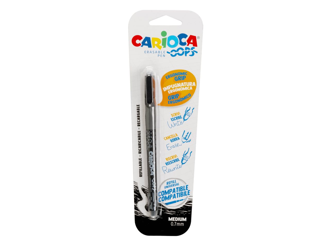 Carioca oops penna cancellabile e ricaricabile nera