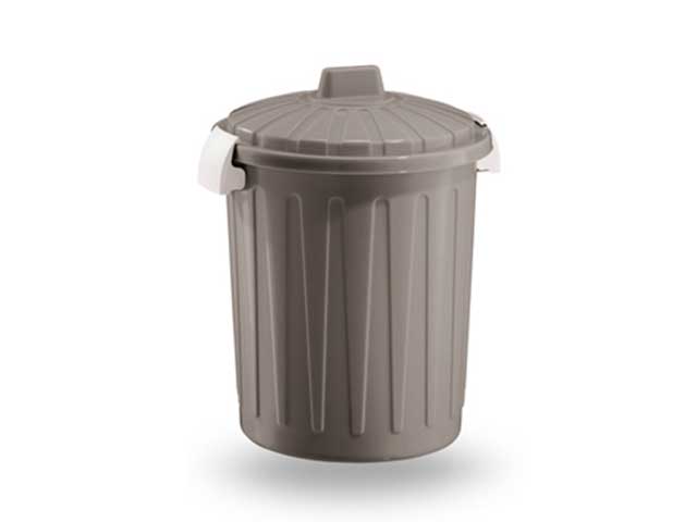 Bidoncino con coperchio 50 litri tortora