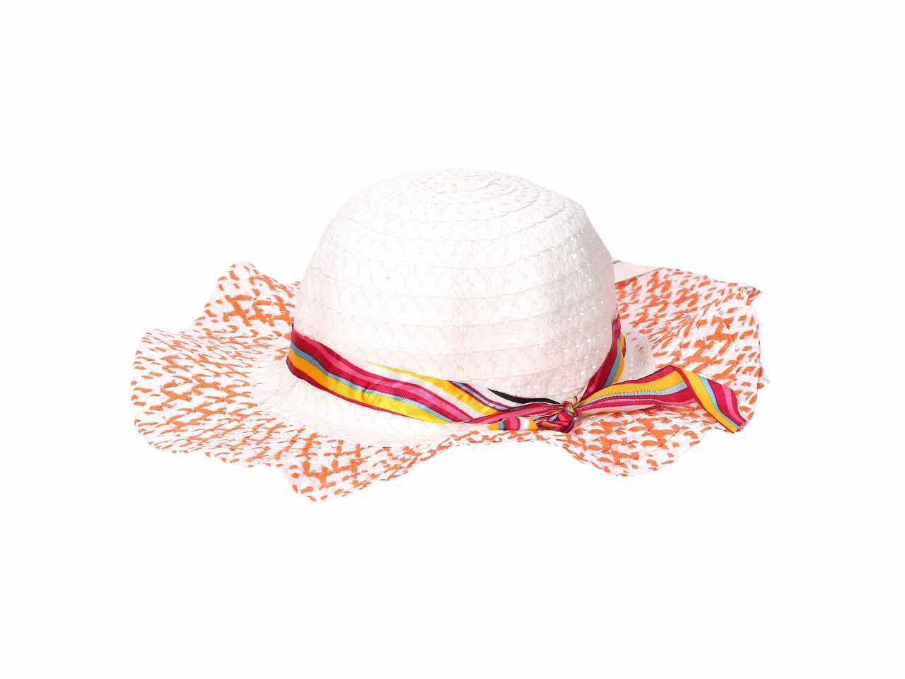 Cappello per bimba d.50x52cm con fiocco a righe in 5 colori assortiti $ $