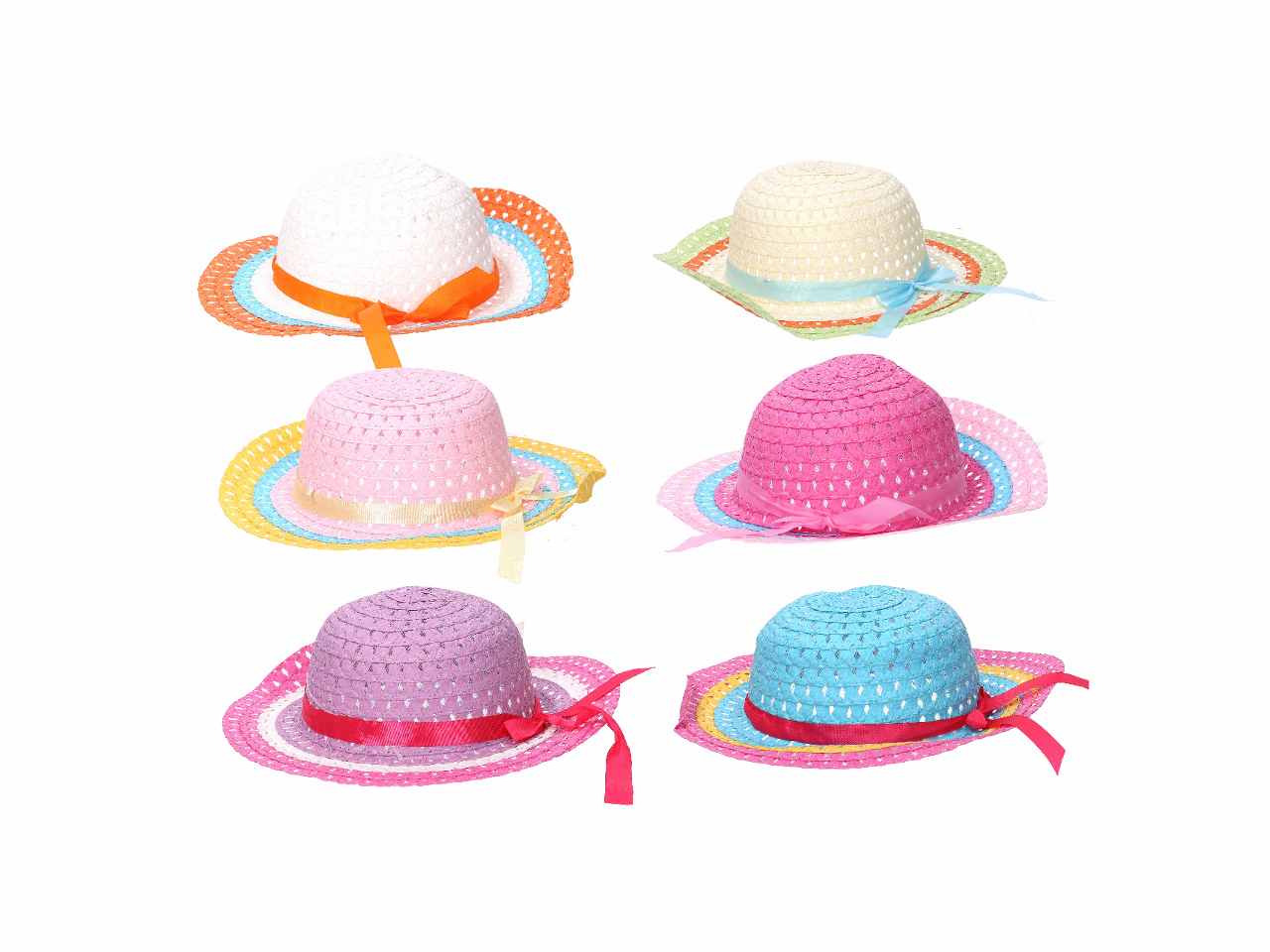 Cappello per bimba d.50x52cm multicolor in 6 colori assortiti $ $