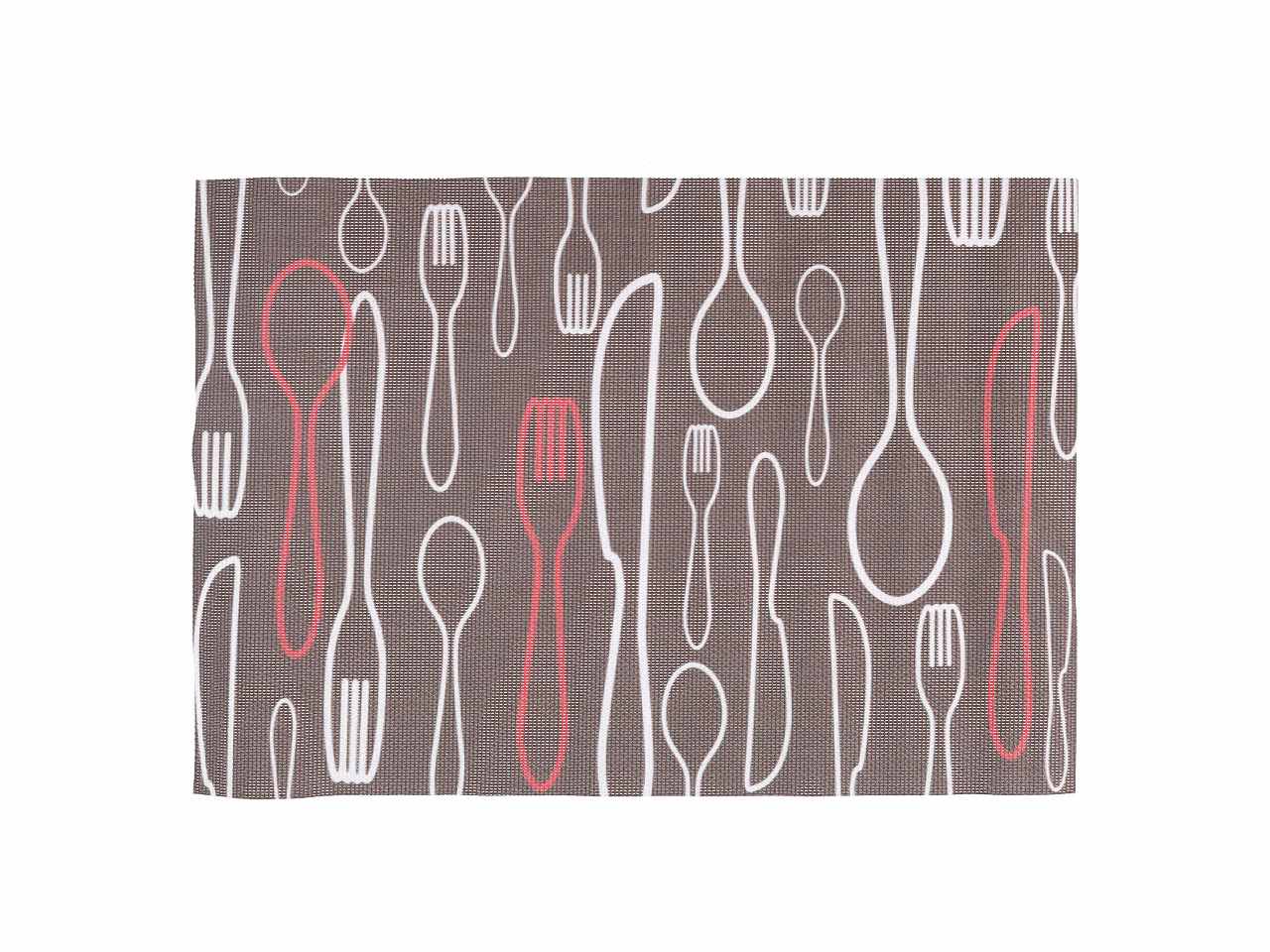 Tovaglietta in plastica confezione da 4 pezzi assortiti con disegno posate 45x30cm