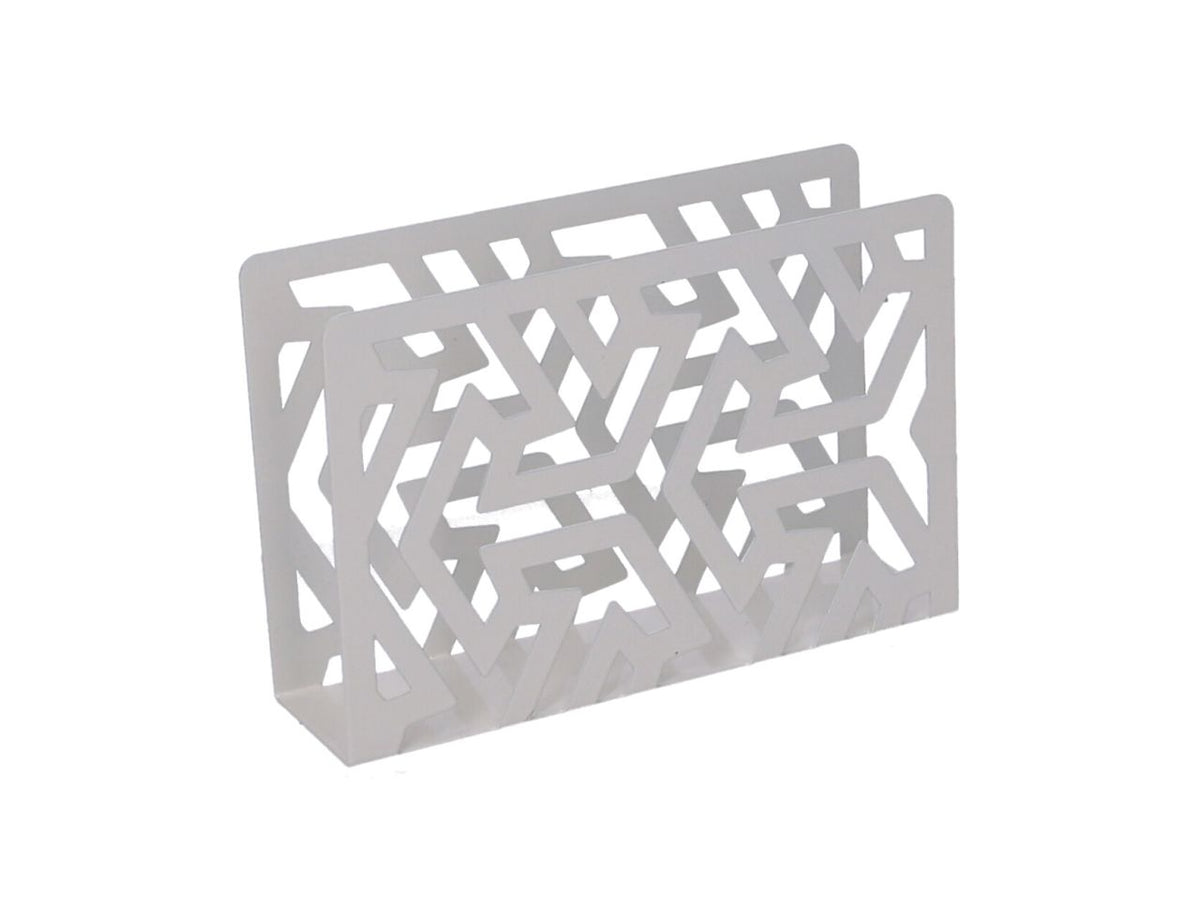 Portatovaglioli in metallo frecce colore bianco rettangolare cm14,5x4xh10