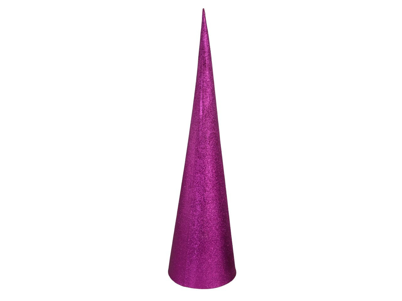 Albero di natale a forma di cono con glitter piccolo colore fucsia misura d.20xh.75cm