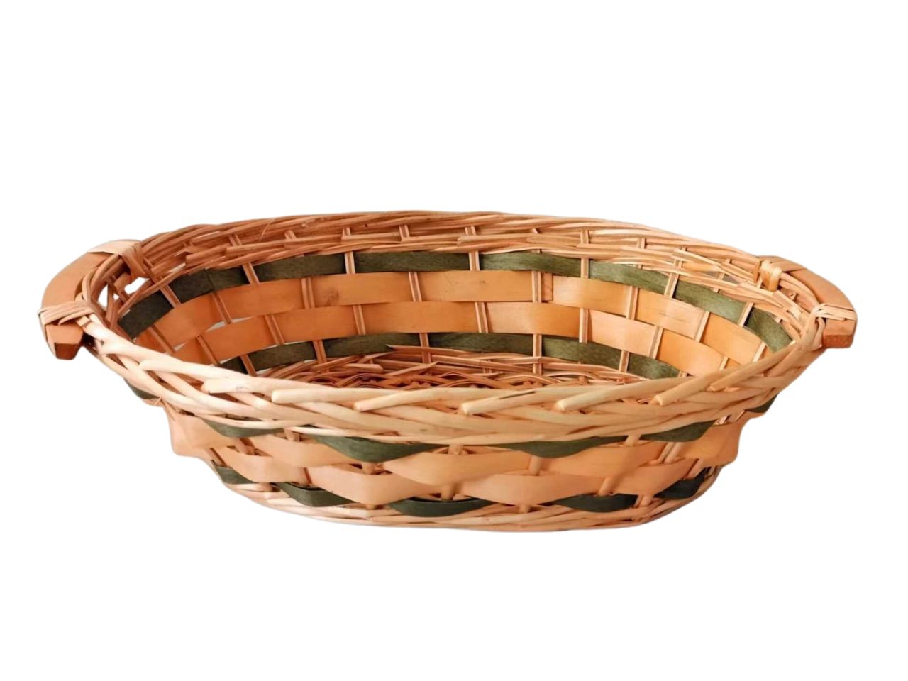 Cesta ovale in vimini colore miele misura 52-55x40xh.14cm
