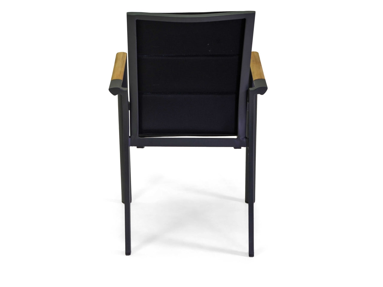 Sedia da esterno in alluminio antracite e teak moderna, Rachel - Vacchetti