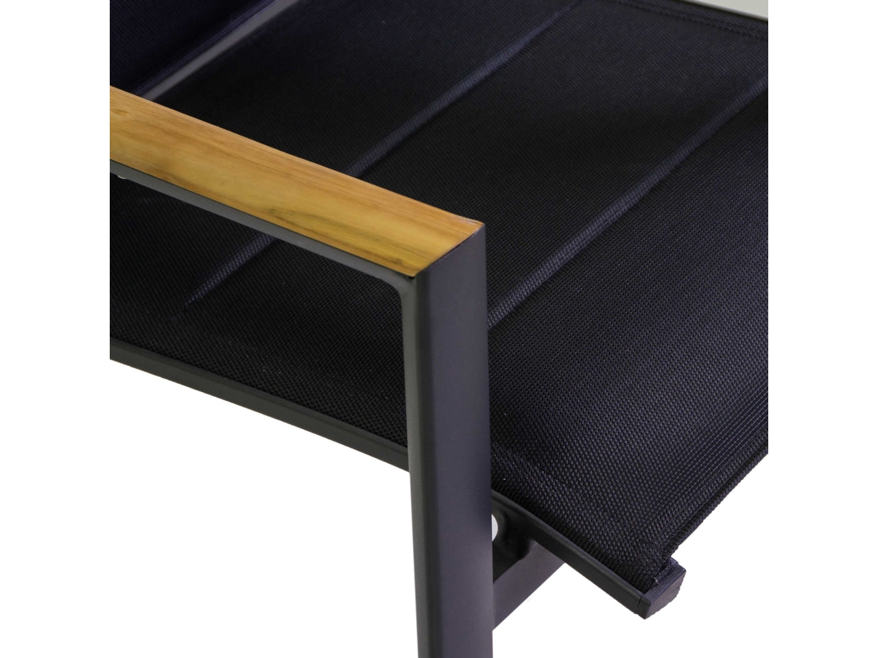 Sedia da esterno in alluminio antracite e teak moderna, Rachel - Vacchetti