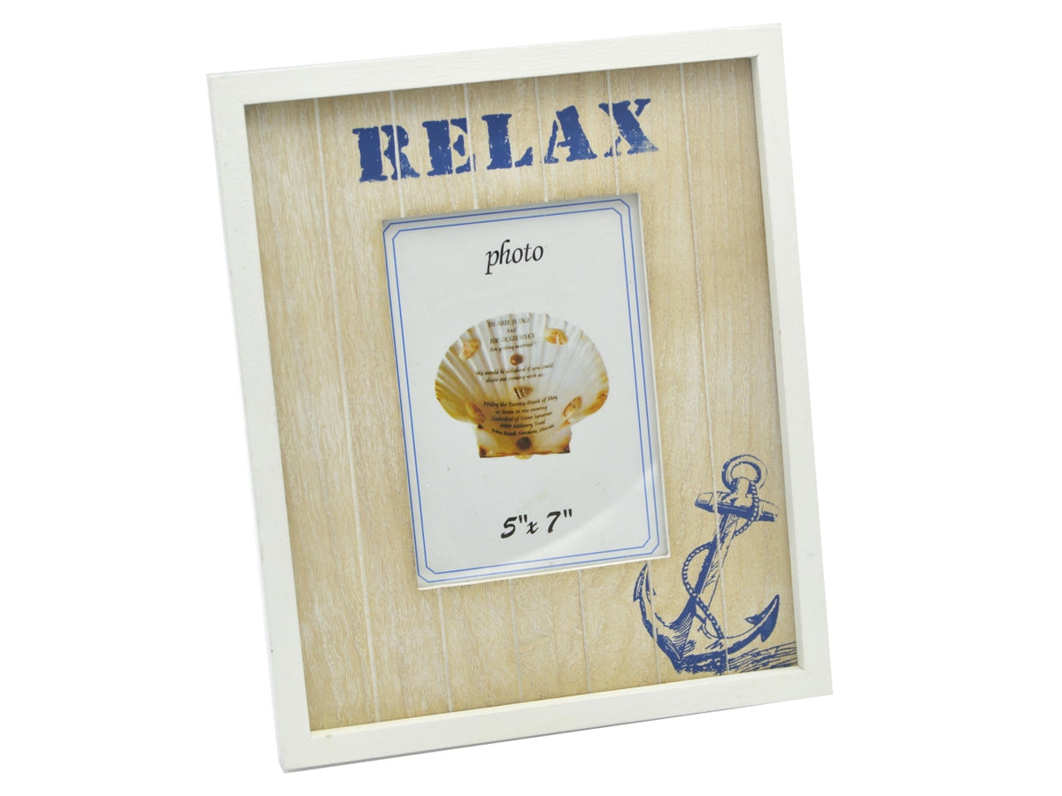 Cornice portafoto mare in legno beige stile marinaro per foto 10x15 cm - Vacchetti