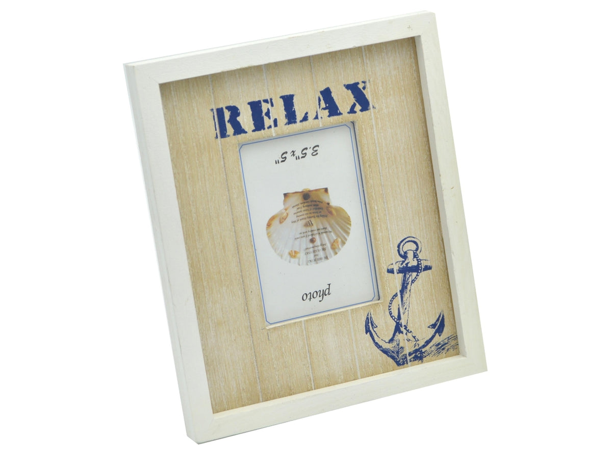 Cornice portafoto mare in legno beige stile marinaro per foto 10x15 cm - Vacchetti