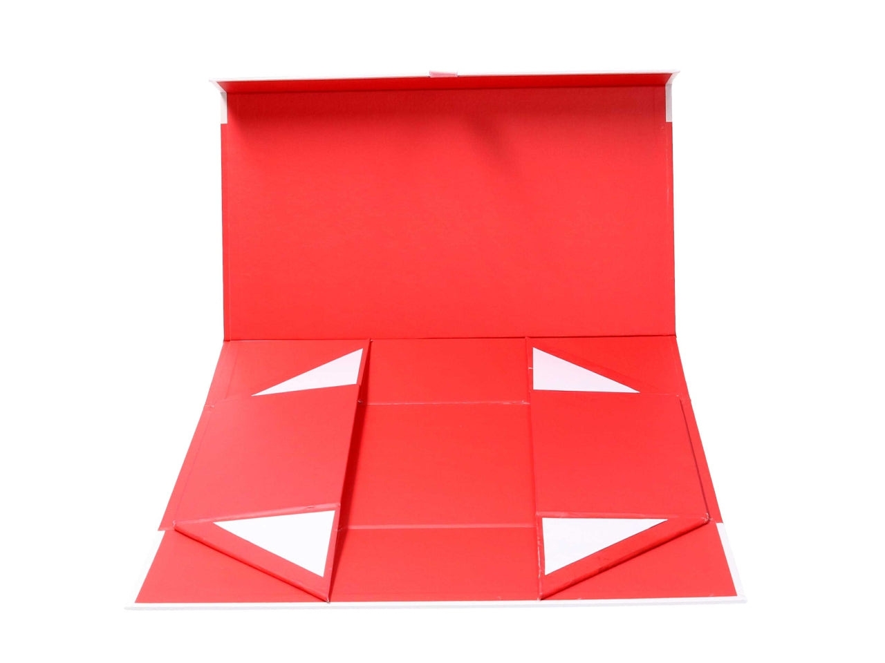 Scatola regalo natalizia in cartone rossa e bianca pieghevole 32x18x10 cm - Vacchetti