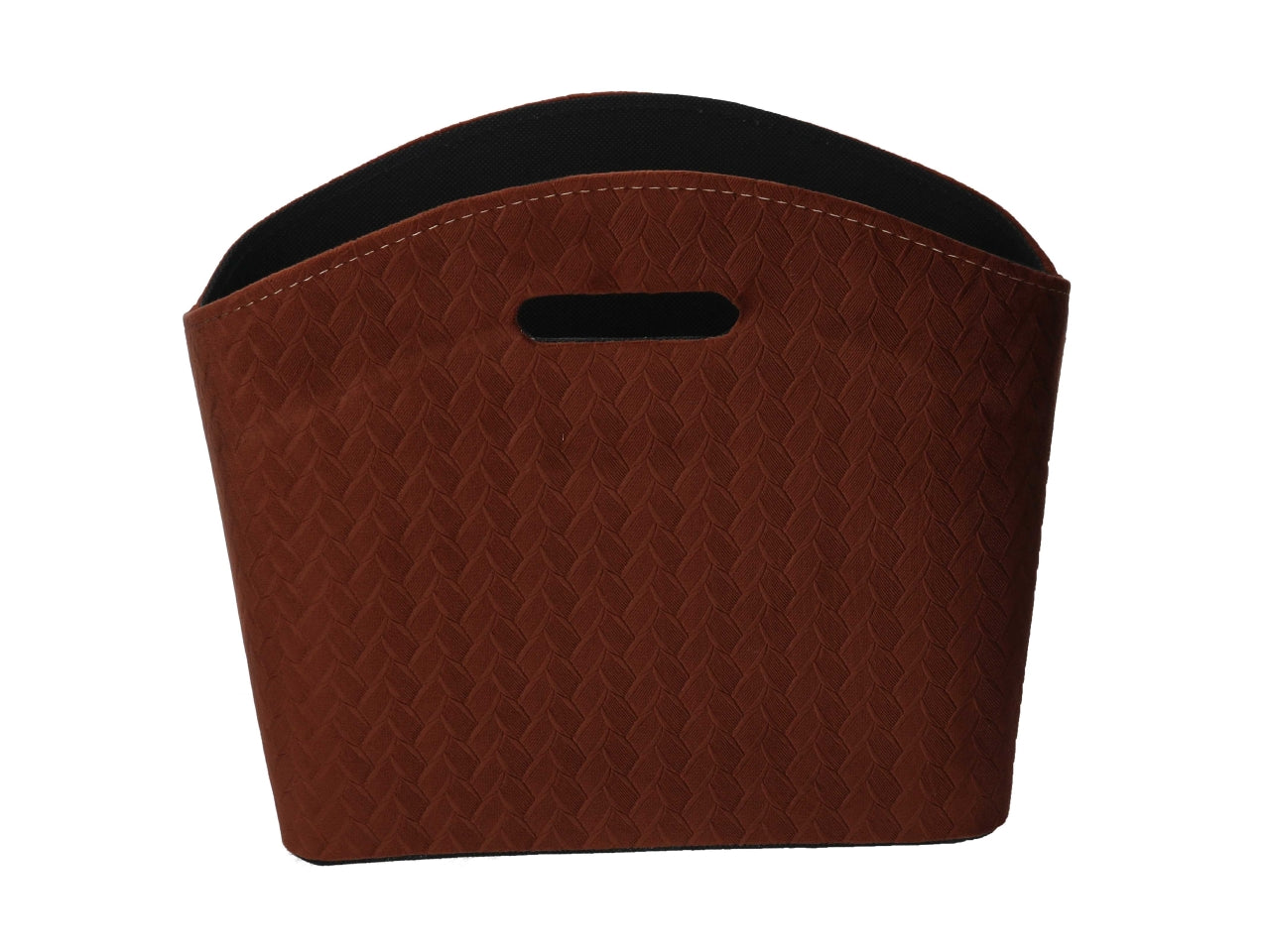 Portariviste in velluto marrone intrecciato stile vintage 33,5x25,5x15,5 cm â Vacchetti
