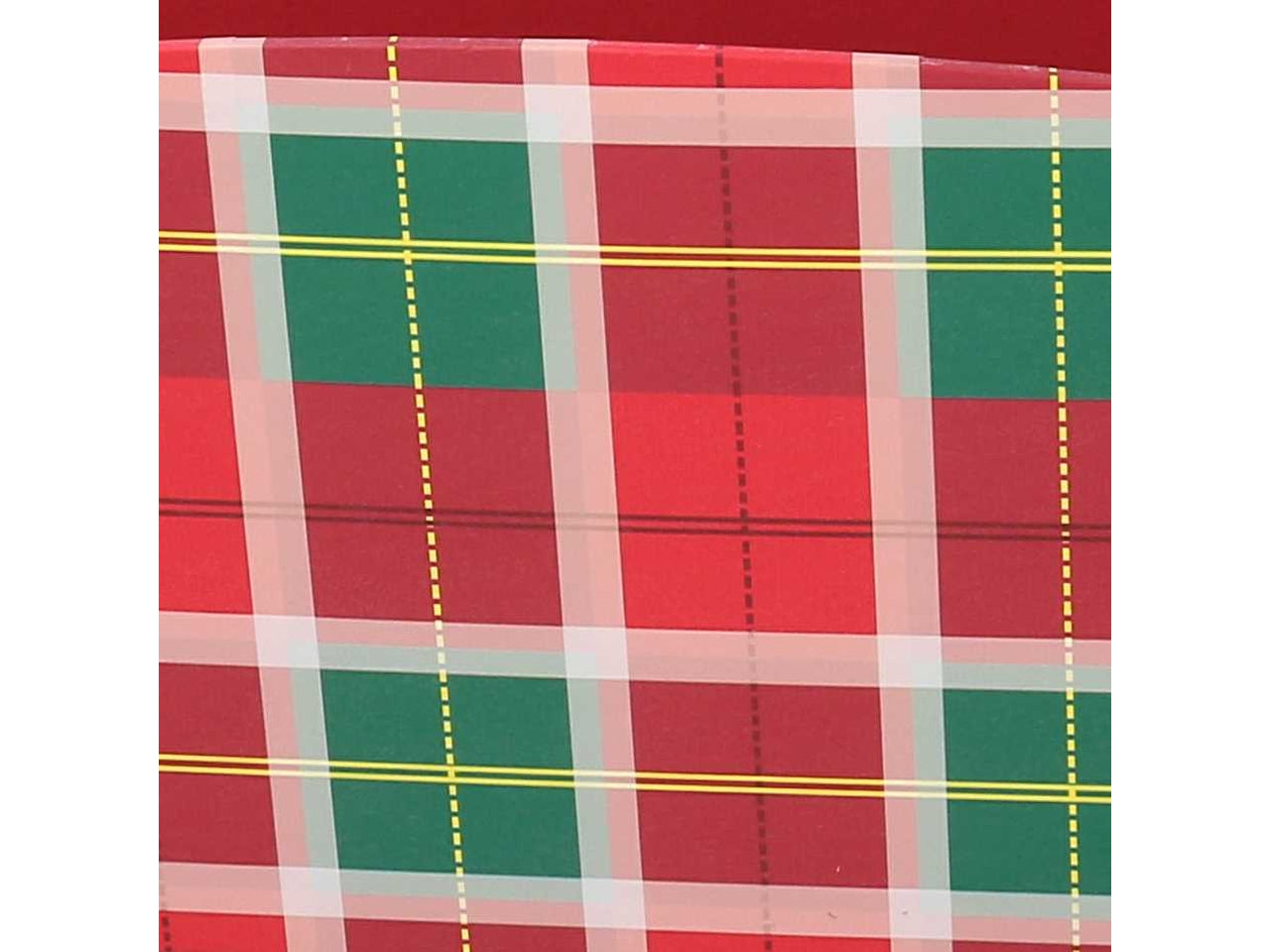Cesta natalizia in cartone rosso tartan 40x27x15 cm - Vacchetti