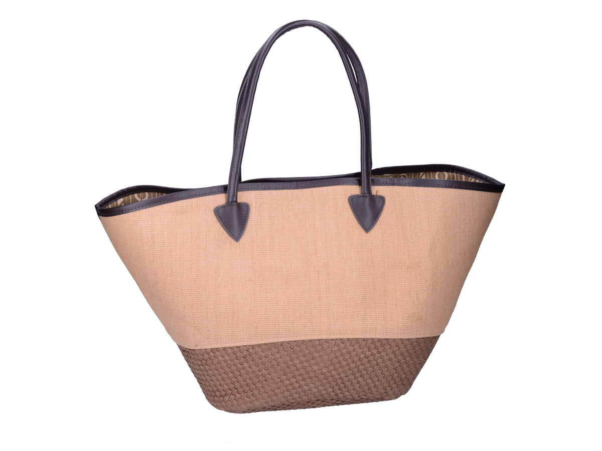 Borsa tessuto marrone 30xh.34x3cm