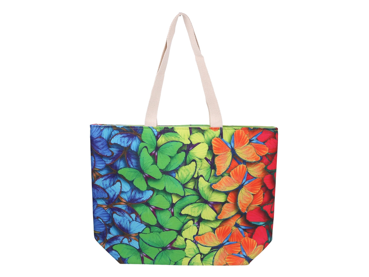 Borsa tessuto farfalle multicolor 50x15xh.35cm $