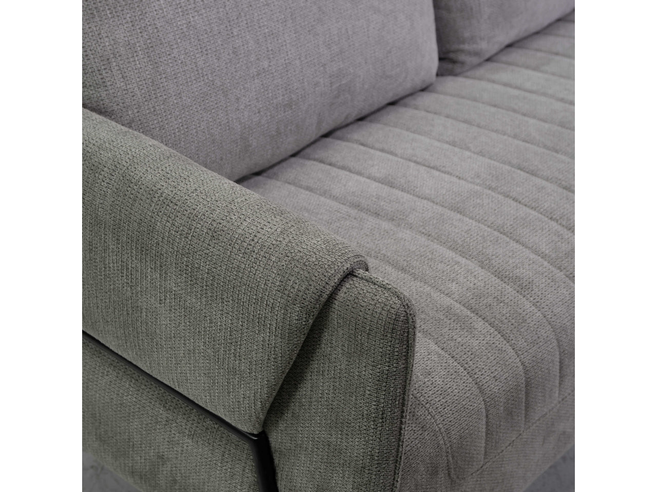 Divano tessuto 3 posti grigio 195x77xh.85cm