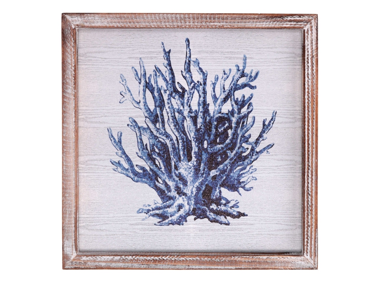 Quadro legno mare corallo blu quadro 30x30xh.2,5cm