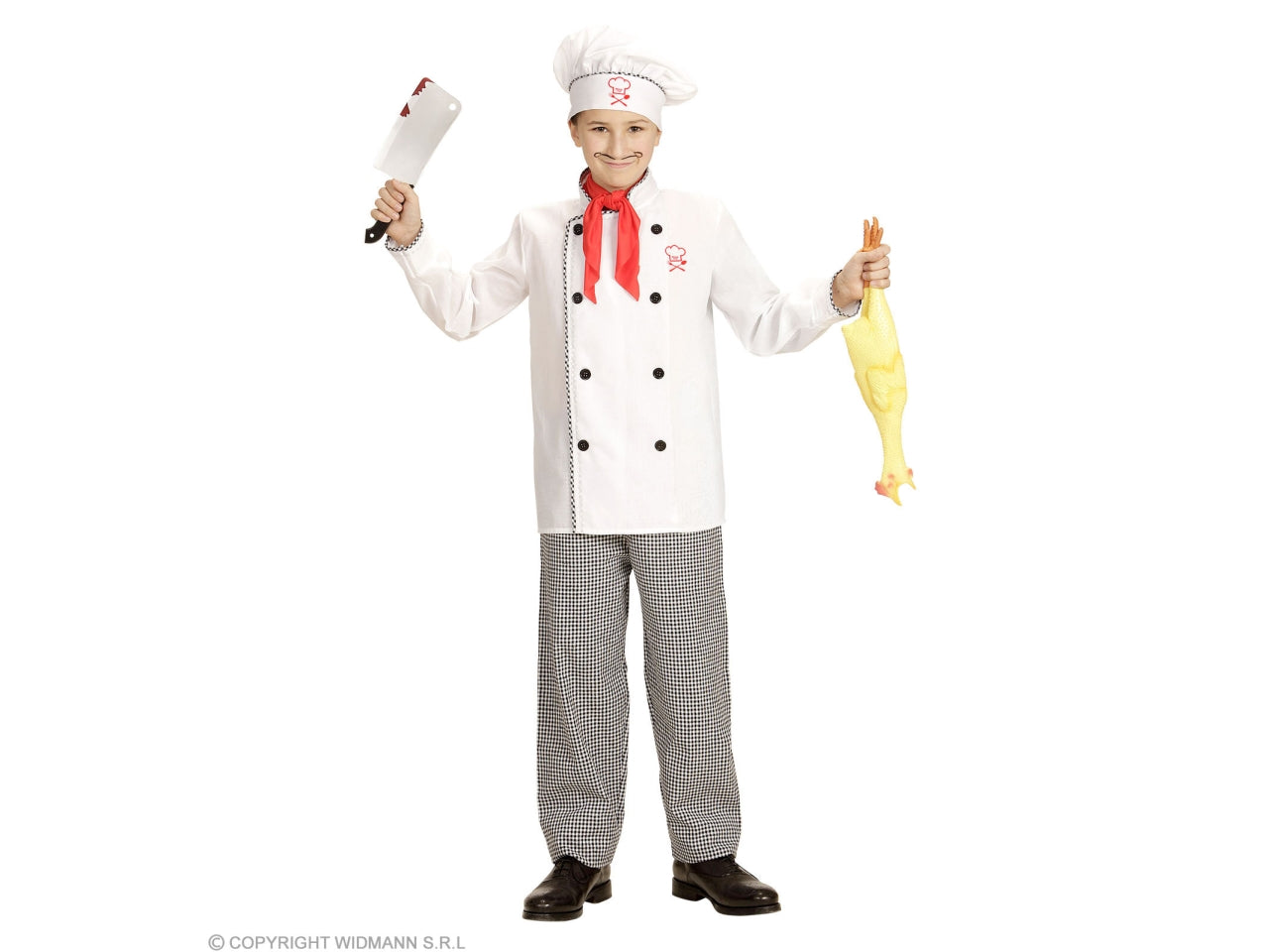 Costume da chef - il costume comprende giacca, pantaloni e cappello - taglia 5-7 anni