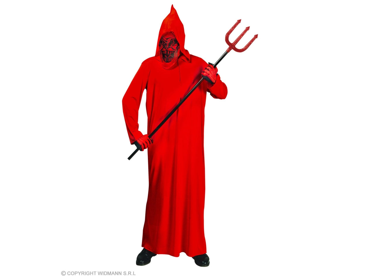 Costume diavolo 164cm 14-16anni composto da tunica con cappuccio e maschera