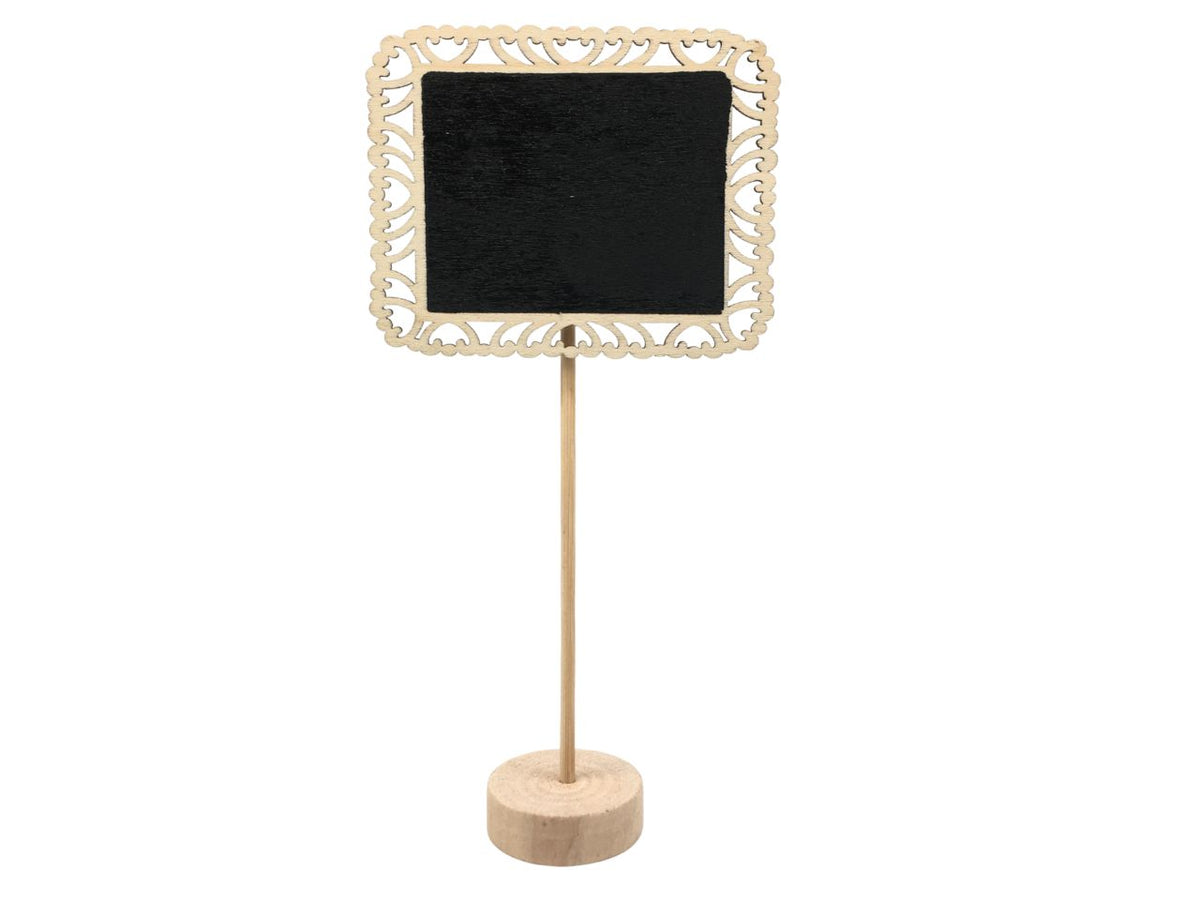 Segnaposto legno rettangolare con piede tondo d.9,5 h.19 (8cfx25 pezzi-prezzo x 1 pezzi)