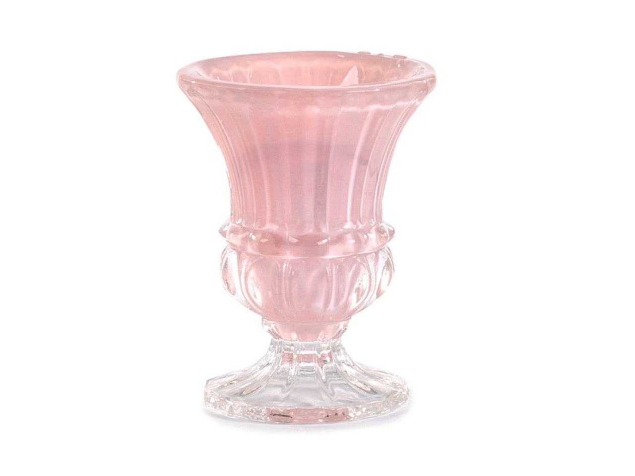 Coppetta bomboniera in vetro rosa stile classico 8x10,5 cm - Viminbox