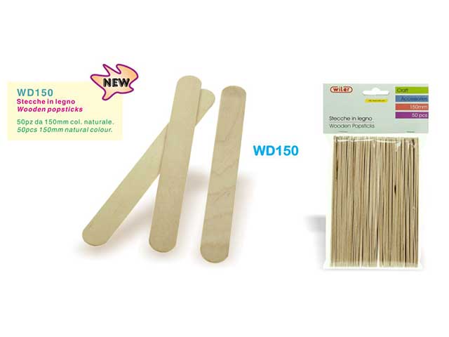 Stecche legno 50 pezzi 150mm wd150