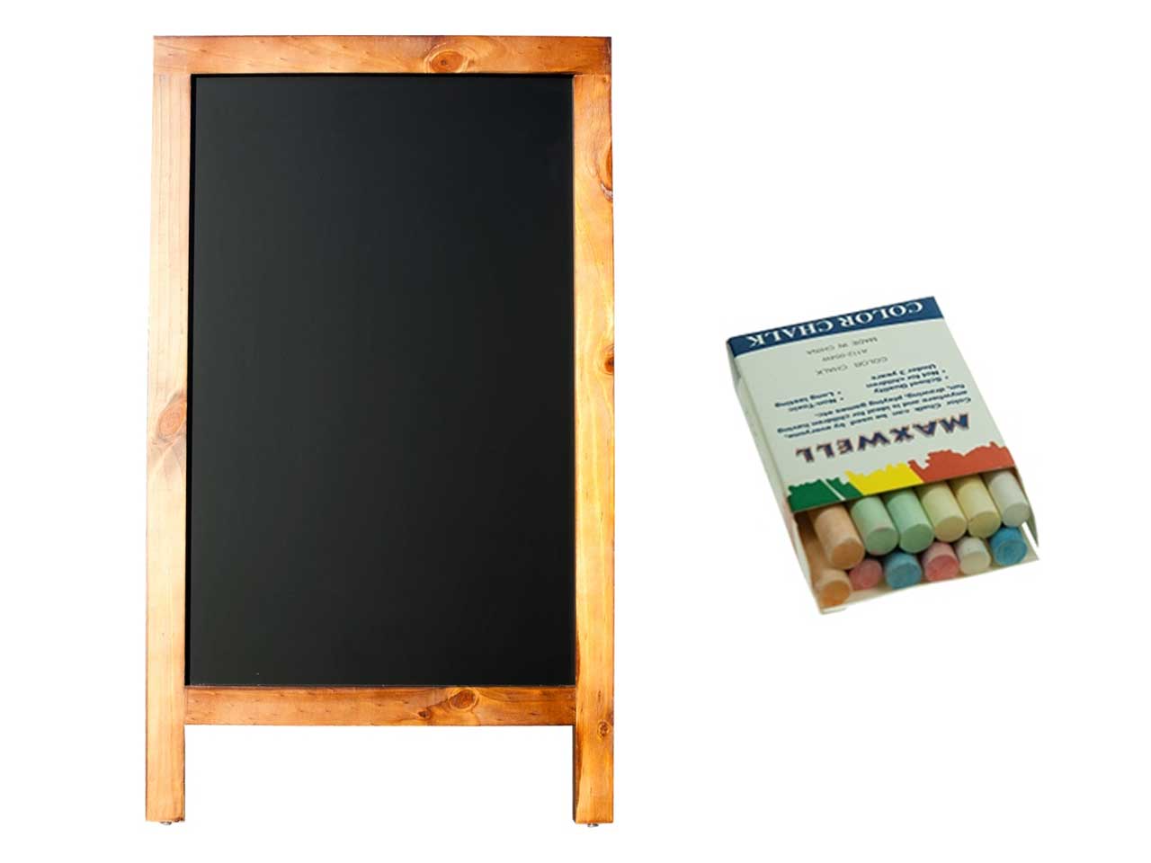 Lavagna doppia apribile double face magnetica nera 50x80, MBB5080D - legno e metallo - Wiler