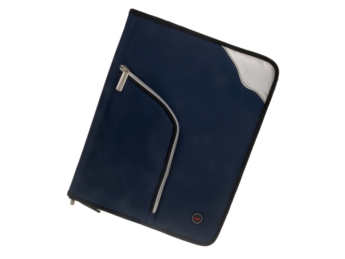Portadocumenti A4 con cerniera blu in poliestere 270x340x45 mm - Wiler
