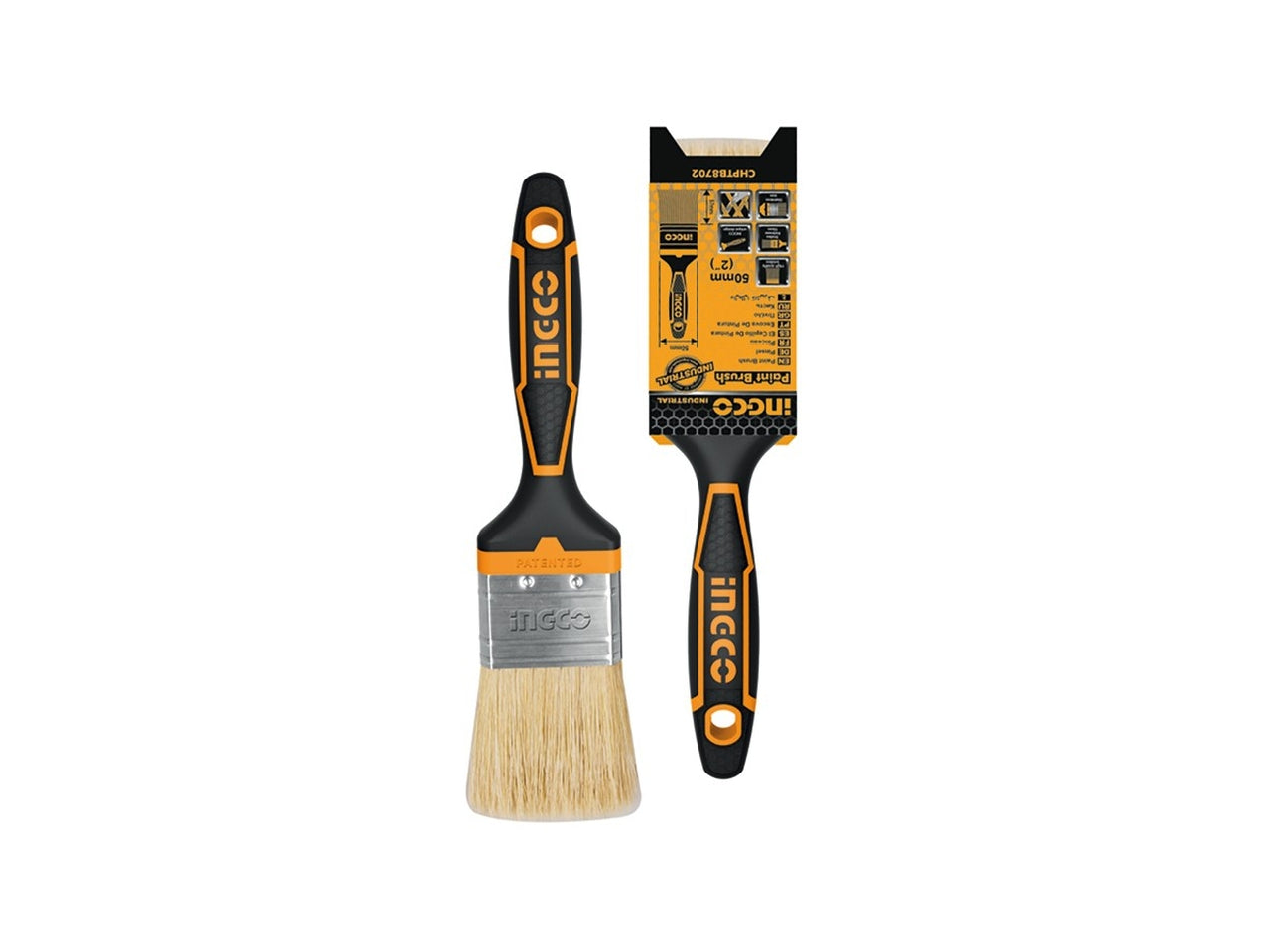 Pennello per verniciatura e smaltature Ingco 50mm con impugnatura soft-touch, uso domestico e professionale