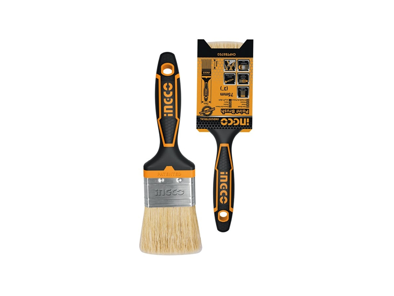 Pennello per verniciatura Ingco 75mm con impugnatura soft-touch
