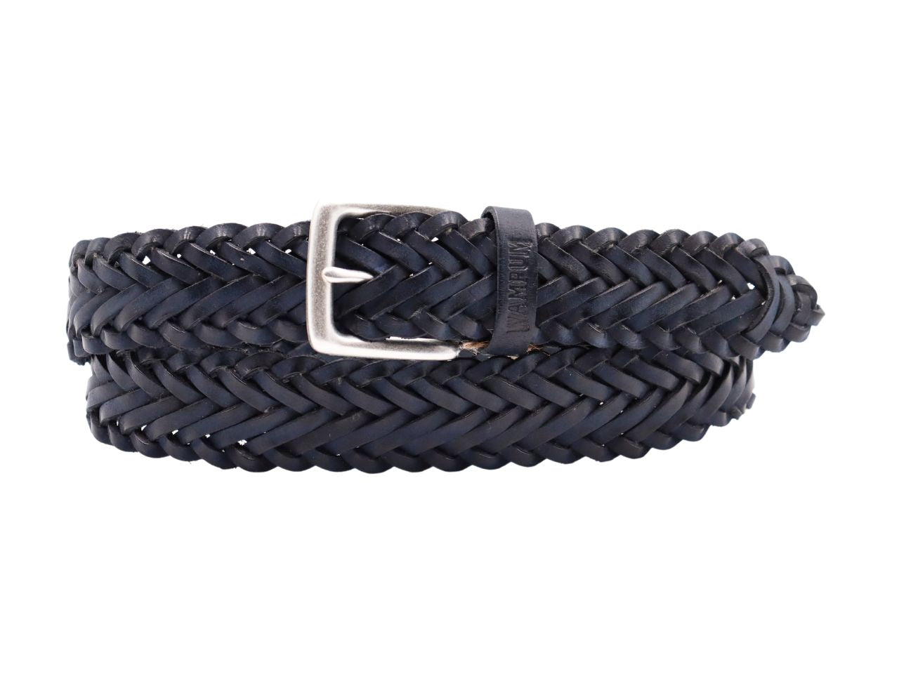Cintura uomo in pelle wampum blu