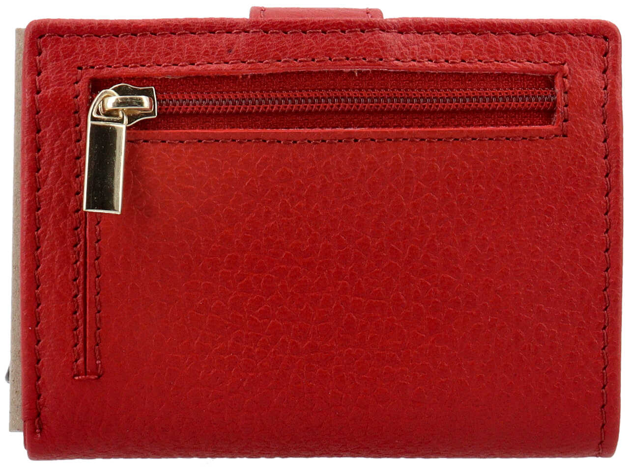 Portafoglio donna Coconuda vera pelle rosso con clip 7,5x10x2 cm