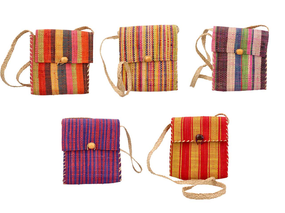 Borsa in rafia a spalla quandrata $