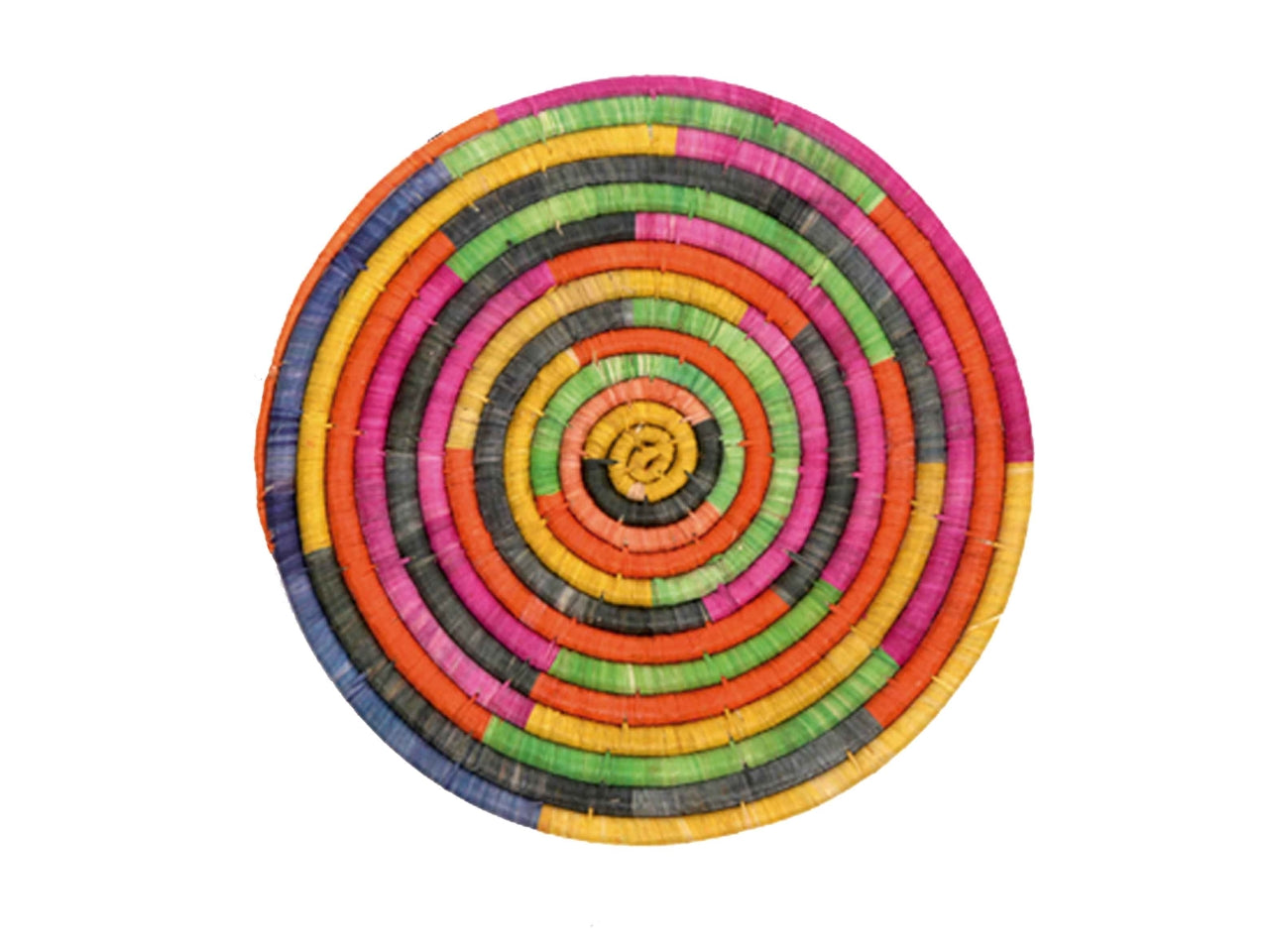 Sottopiatto tondo in rafia multicolor stile etnico diametro 30 cm - Missander
