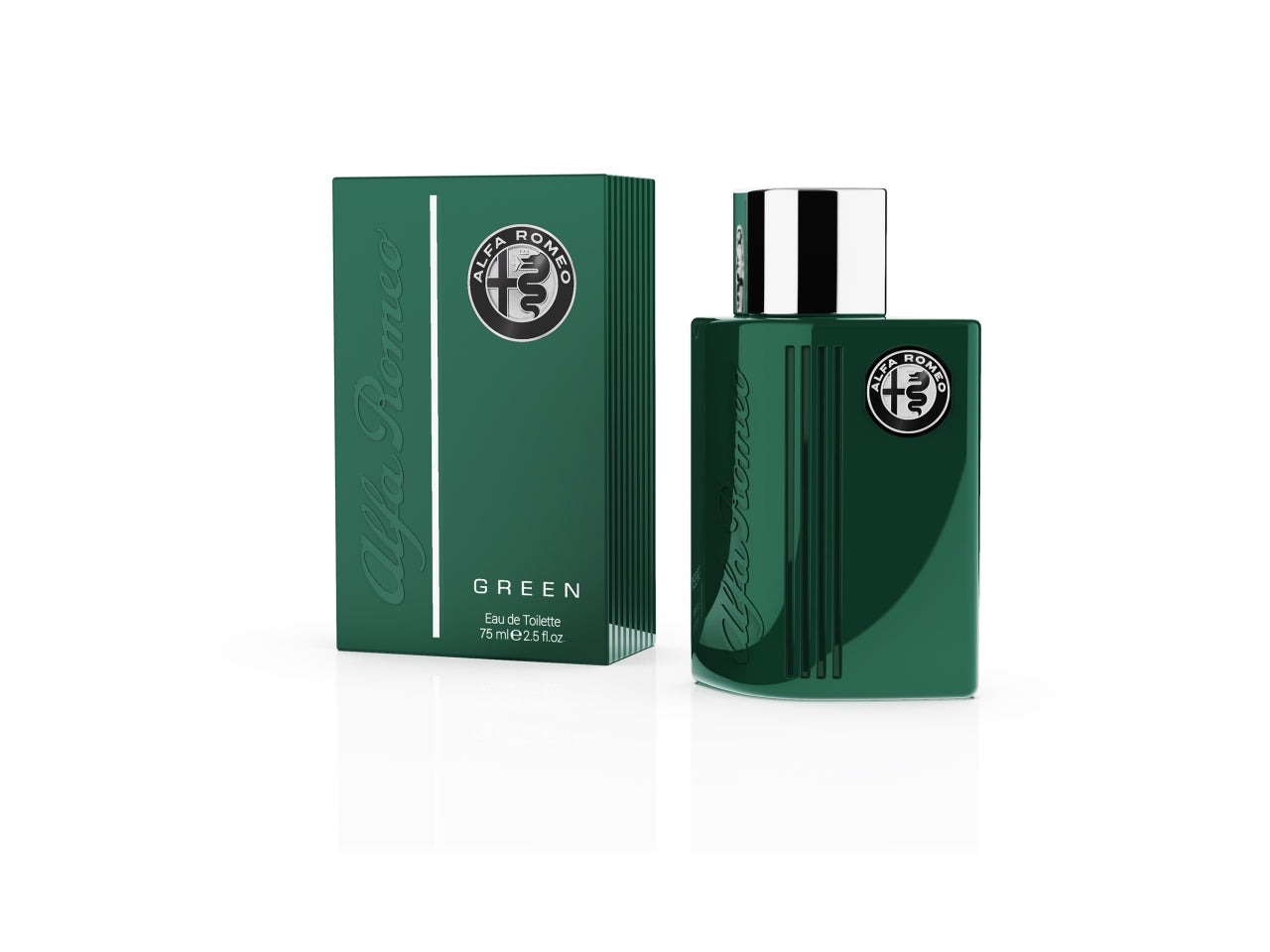 Profumo da uomo Alfa Romeo Green, eau de toilette woody-fruity, 75 ml